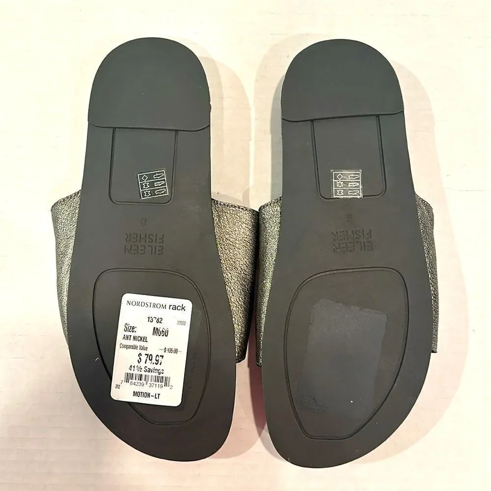 Eileen Fisher Metallic Black Sandals - Picture 10 of 10